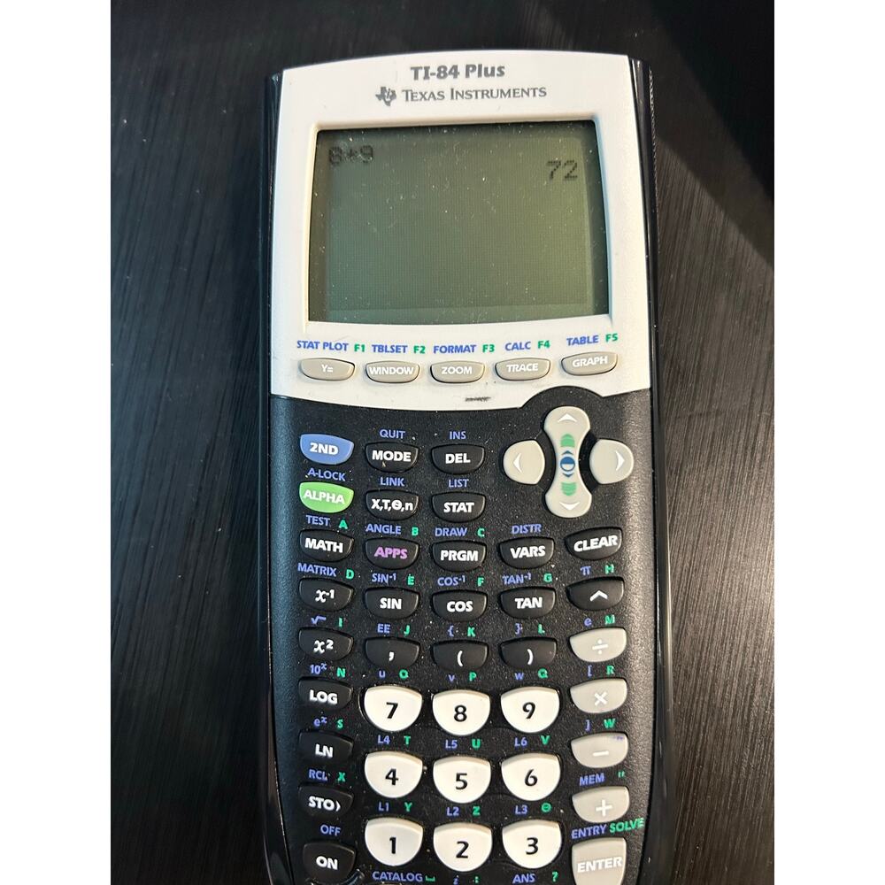 Texas Instruments TI-84 Plus Graphics Calculator Manual Black TESTED WORKS